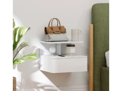 Sale HOMCOM Nachttisch Hängend Beistelltisch für Schlafzimmer Wohnzimmer