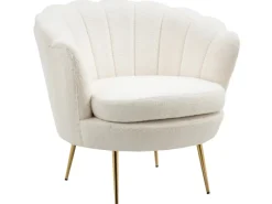 HOMCOM Polstersessel Polyester Schaumstoff Weiß 79L x 77B x 77H cm