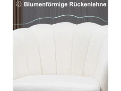 HOMCOM Polstersessel Polyester Schaumstoff Weiß 79L x 77B x 77H cm