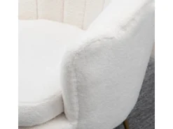 HOMCOM Polstersessel Polyester Schaumstoff Weiß 79L x 77B x 77H cm