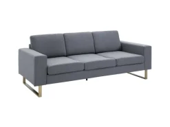 New HOMCOM Polstersofa mit Kissen Armlehne Leinen 200 x 82 x 78 cm