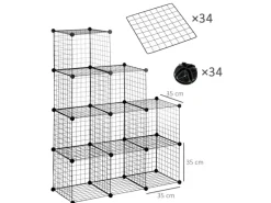 Online HOMCOM Regalsystem aus Stahldraht DIY 9 Fächer Schwarz 35 x 35 x 35 cm Je Würfel