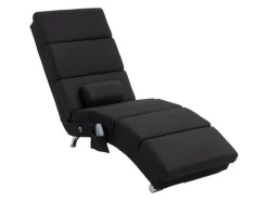 Outlet HOMCOM Relaxliege mit Massagefunktion Polyester Stahl 168L x 56B x 84H cm Schwarz