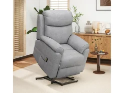 HOMCOM Relaxsessel Elektrisch mit Aufstehhilfe 5 Massagemodi Liegefunktion für Wohnzimmer Grau