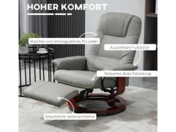 HOMCOM Relaxsessel Kunstleder Schaumstoff L78 x B87 x H100 cm