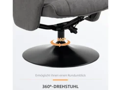 Hot HOMCOM Relaxsessel mit Hocker Drehbar bis 150 kg Belastbar