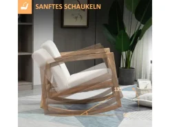 Sale HOMCOM Schaukelstuhl mit Holzrahmen 60 x 81 x 71 cm