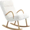 HOMCOM Schaukelstuhl mit Wollenoptik