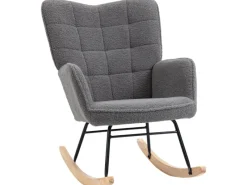 HOMCOM Schaukelstuhl mit Breiter Rückenlehne