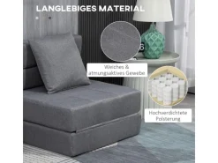 Best HOMCOM Schlafsessel Klappbar 2-in-1 mit Bettfunktion Kissen