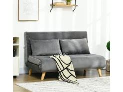 HOMCOM Schlafsessel mit Bettfunktion Kissen und Verstellbarer Rückenlehne