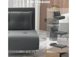 Outlet HOMCOM Schlafsessel mit Bettfunktion Kissen 77 x 88 x 83 cm