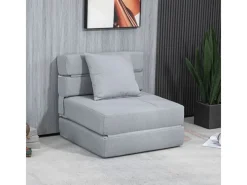 Clearance HOMCOM Schlafsessel Polybaumwolle Schaumstoff Hellgrau 70L x 70B x 61H cm