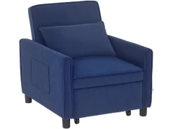 Outlet HOMCOM Schlafsessel Polyester Eukalyptusholz 74L x 84B x 81H cm Blau