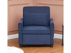 Outlet HOMCOM Schlafsessel Polyester Eukalyptusholz 74L x 84B x 81H cm Blau