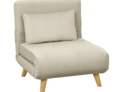HOMCOM Schlafsessel Polyester Stahl Beige 72L x 78B x 79H cm