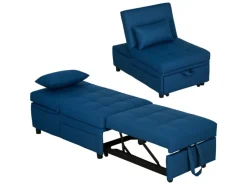 Outlet HOMCOM Schlafsessel Polyester Schaumstoff 65,5L x 104B x 81H cm Blau