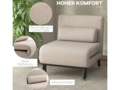 HOMCOM Schlafsessel Stahl Polyester 75L x 70B x 75H cm
