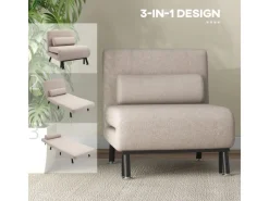 HOMCOM Schlafsessel Stahl Polyester 75L x 70B x 75H cm