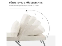 Outlet HOMCOM Schlafsofa mit Armlehne 3-in-1 Multifunktion 65 x 69 x 80 cm