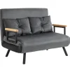 HOMCOM Schlafsofa mit Bettfunktion Rückenkissen 102B x 73T x 81H cm