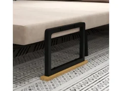 Discount HOMCOM Schlafsofa mit Rückenkissen Stahl Polyester Beige 102L x 73B x 81H cm