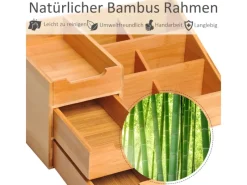 Sale HOMCOM Schreibtisch-Organiser Bambus Natur L33 x B20,5 x H15,5 cm