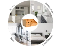 Sale HOMCOM Schreibtisch-Organiser Bambus Natur L33 x B20,5 x H15,5 cm