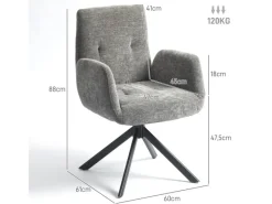 Sale HOMCOM Sessel Drehbar Loungesessel mit Armlehne für Wohnzimmer Schlafzimmer Dunkelgrau