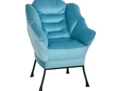 Discount HOMCOM Sessel mit Seitentasche Polyester Blau 80L x 78B x 100H cm