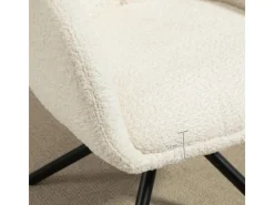 Discount HOMCOM Sessel Polyester Metall Cremeweiß 58,5L x 59B x 78,5H cm