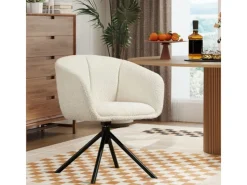 Discount HOMCOM Sessel Polyester Metall Cremeweiß 58,5L x 59B x 78,5H cm