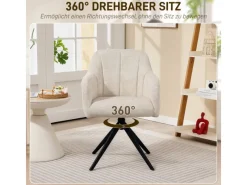 Sale HOMCOM Sessel Wohnzimmer Loungesessel mit Stahlbeine Samtoptik für Schlafzimmer Beige