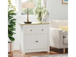 Best HOMCOM Sideboard Spanplatte 79L x 35B x 80H cm Weiß