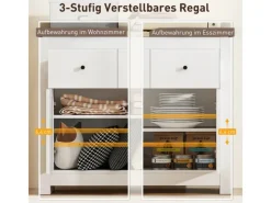 Best HOMCOM Sideboard Spanplatte 79L x 35B x 80H cm Weiß