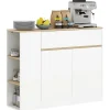 HOMCOM Sideboard Spanplatte MDF 105L x 30B x 81,5H cm Weiß