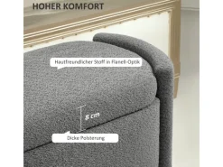 Outlet HOMCOM Sitzbank Bettbank mit Stauraum Polsterbank 105 x 44 x 45 cm