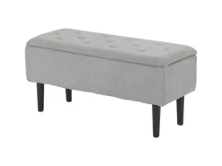 Discount HOMCOM Sitzbank mit Stauraum Klappdeckel Samtoptik Grau 95 x 38 x 45 cm