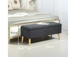 Online HOMCOM Sitzbank mit Stauraum Polsterbank 110 x 39 x 45 cm Dunkelgrau