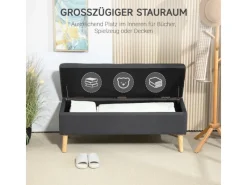 Online HOMCOM Sitzbank mit Stauraum Polsterbank 110 x 39 x 45 cm Dunkelgrau