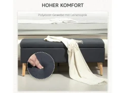 Online HOMCOM Sitzbank mit Stauraum Polsterbank 110 x 39 x 45 cm Dunkelgrau