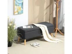 Online HOMCOM Sitzbank mit Stauraum Polsterbank 110 x 39 x 45 cm Dunkelgrau