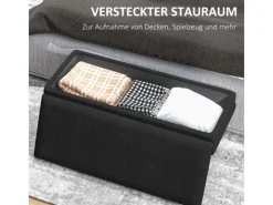 HOMCOM Sitzbank Polsterbank mit Stauraum Samtoptik 100 x 37 x 42 cm