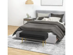 HOMCOM Sitzbank Polsterbank mit Stauraum Samtoptik 100 x 37 x 42 cm