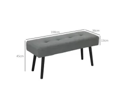 Sale HOMCOM Sitzbank Polsterbank Cordbezug Getuftete Bettbank 100 x 36 x 45 cm Grau