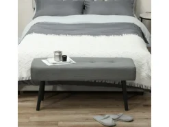 Sale HOMCOM Sitzbank Polsterbank Cordbezug Getuftete Bettbank 100 x 36 x 45 cm Grau