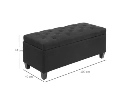 HOMCOM Sitzbank Polsterbank mit Stauraum Truhenbank 100 x 40 x 44 cm