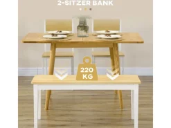 HOMCOM Sitzbank 2-Sitzer bis 220 kg Belastbar 102 x 36 x 45 cm