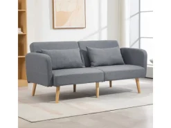 HOMCOM 2-Sitzer Klappbett mit Bettfunktion 2 Wurfkissen 170 x 83 x 80 cm