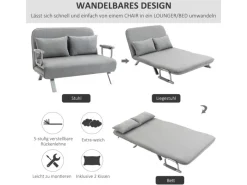 HOMCOM 2-Sitzer Schlafsofa mit Armlehne 111 x 80 x 78cm